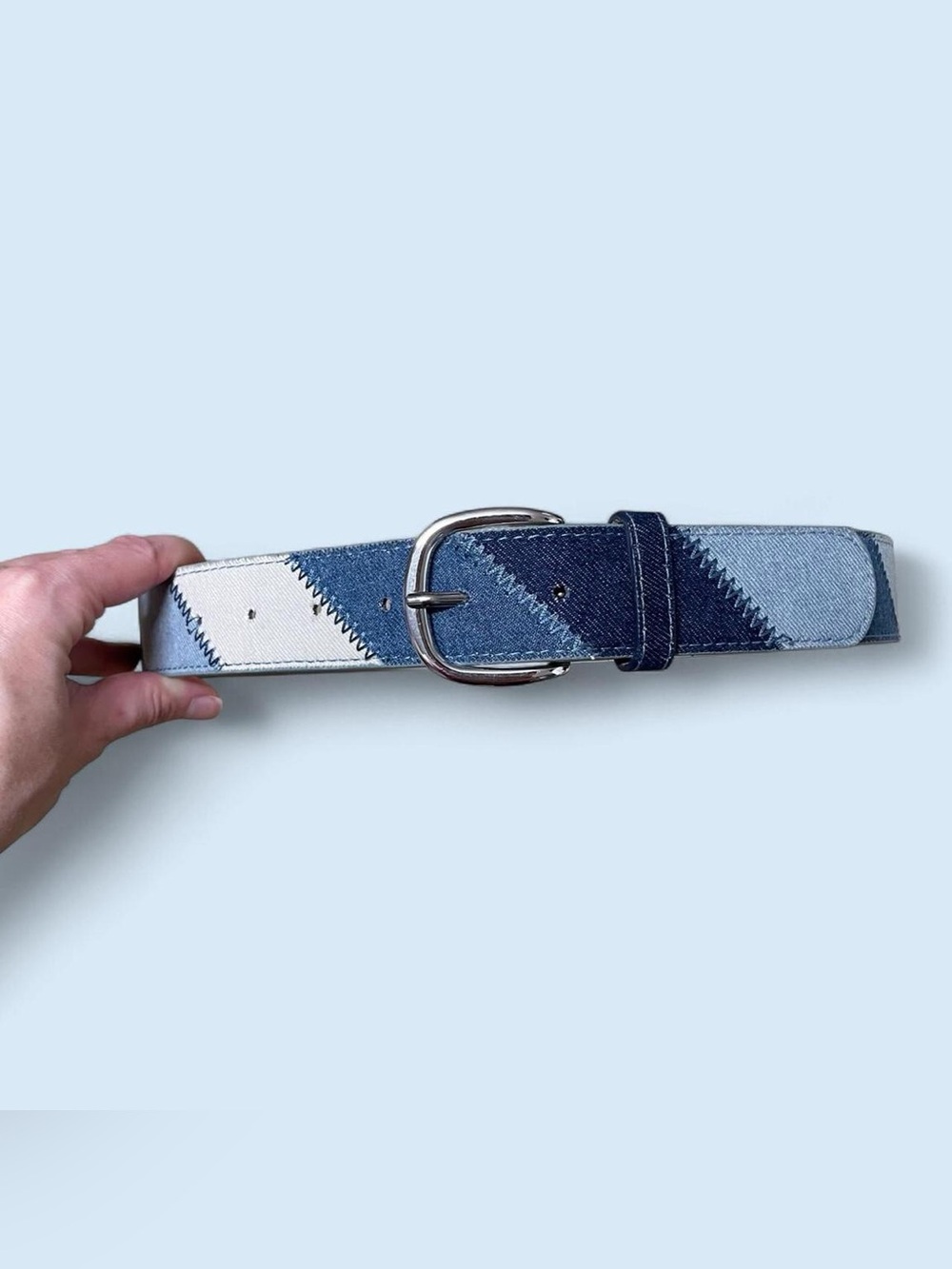 Patchwork Denim Belt